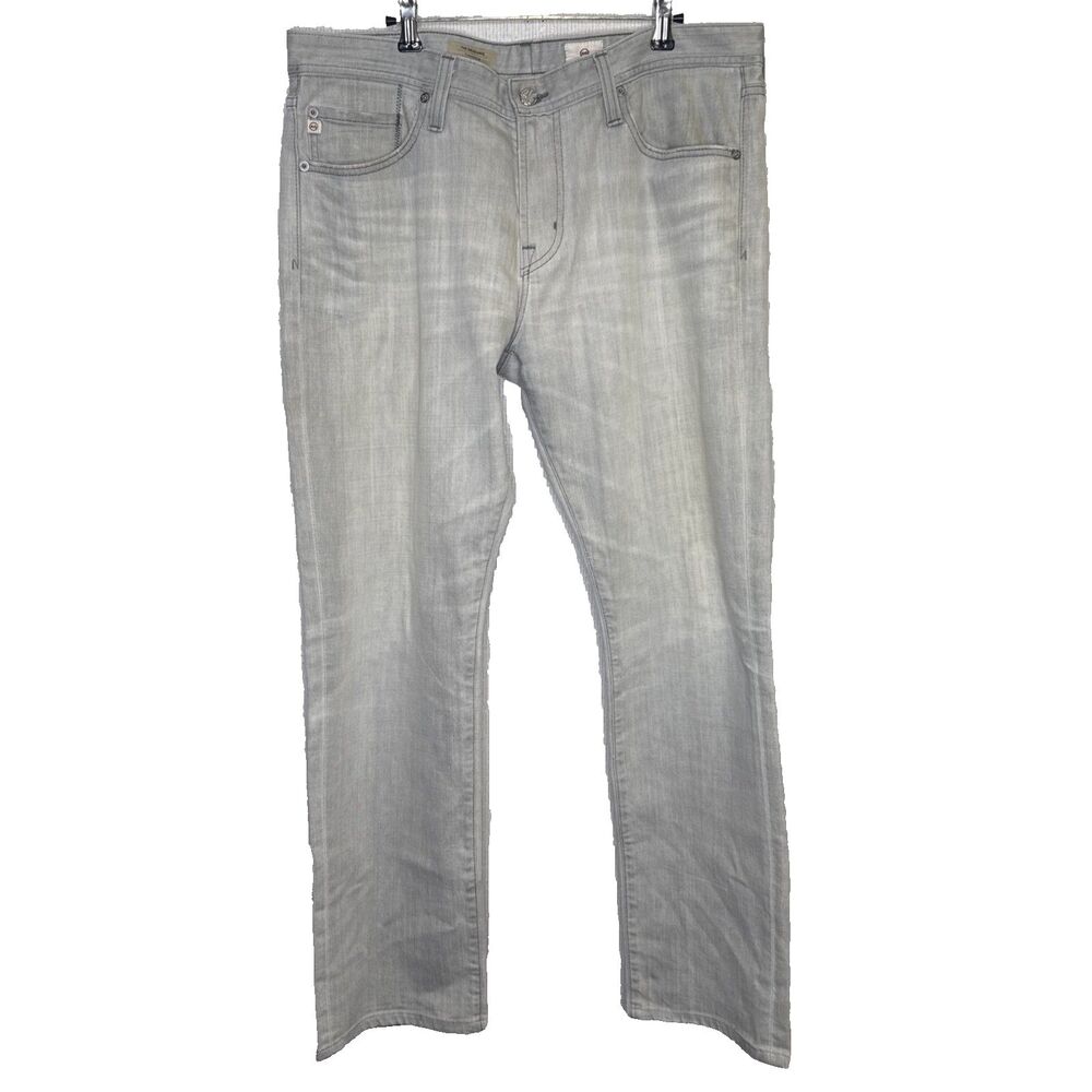 AG Adriano Goldschmied The Graduate Tailored Leg Jeans Gray Made in USA Mens 36